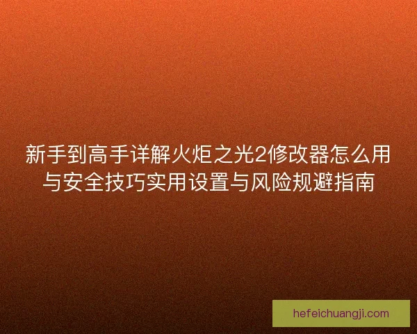 新手到高手详解火炬之光2修改器怎么用与安全技巧实用设置与风险规避指南