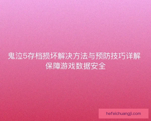 鬼泣5存档损坏解决方法与预防技巧详解 保障游戏数据安全